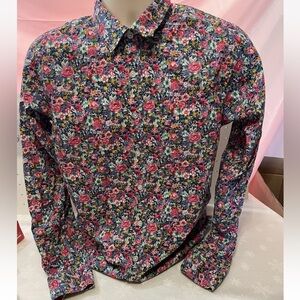 Tunevuse Regular Fit Floral Long Sleeve Shirt Women Sz S 45.00